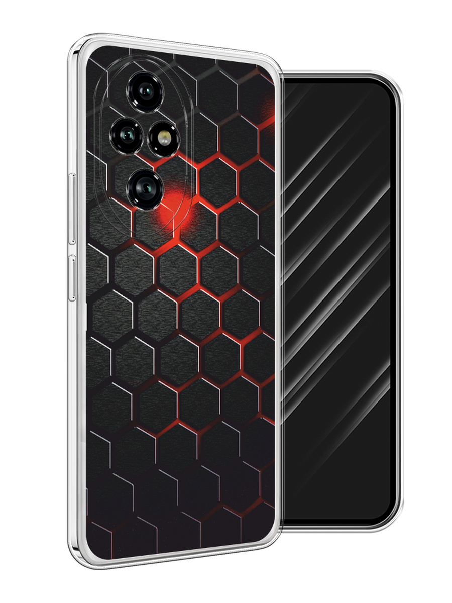 

Чехол Awog на Honor 200 Pro "Фон соты красные", Красный;черный, 6124850-1