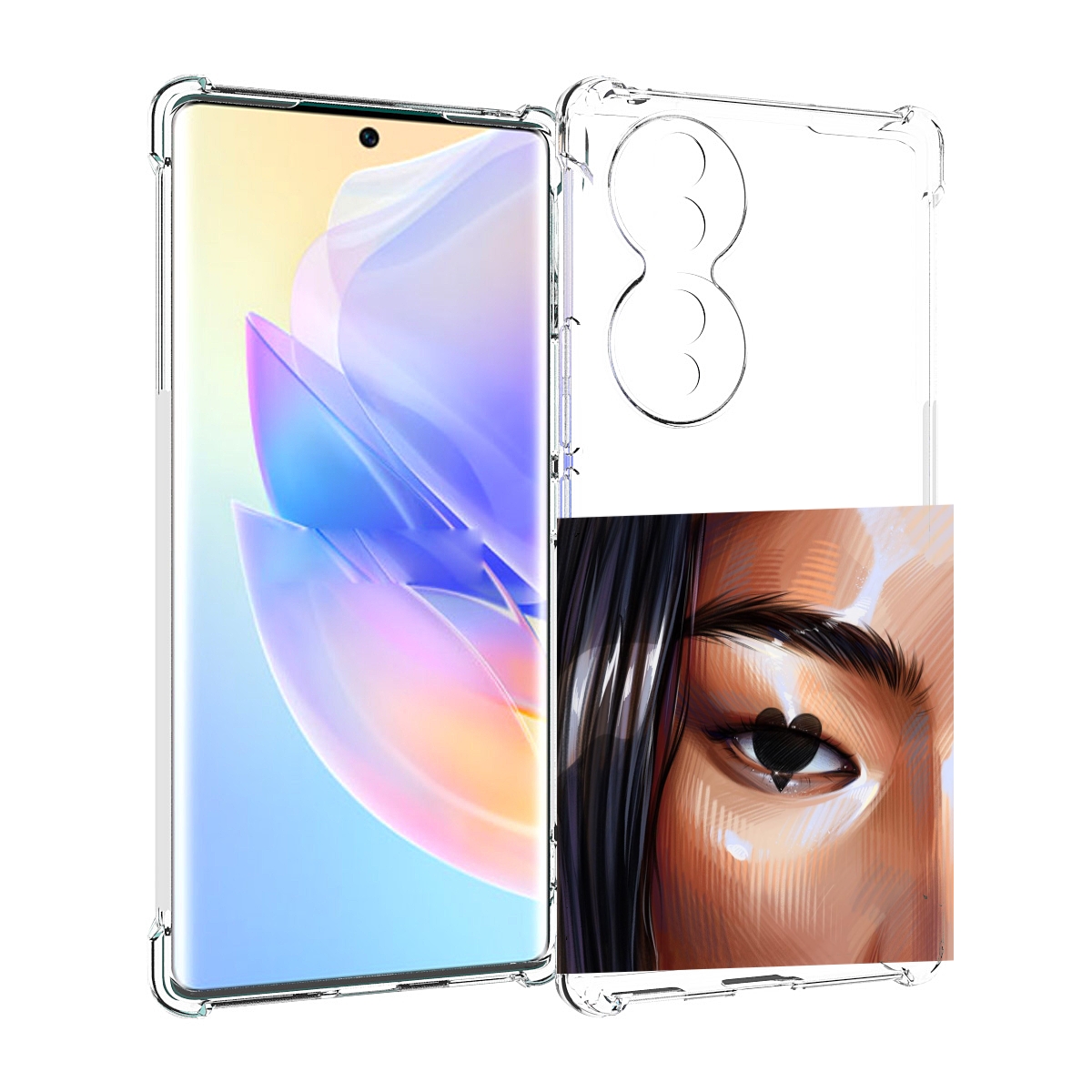 

Чехол MyPads зрачок-сердце женский для Honor 70, Прозрачный, Tocco