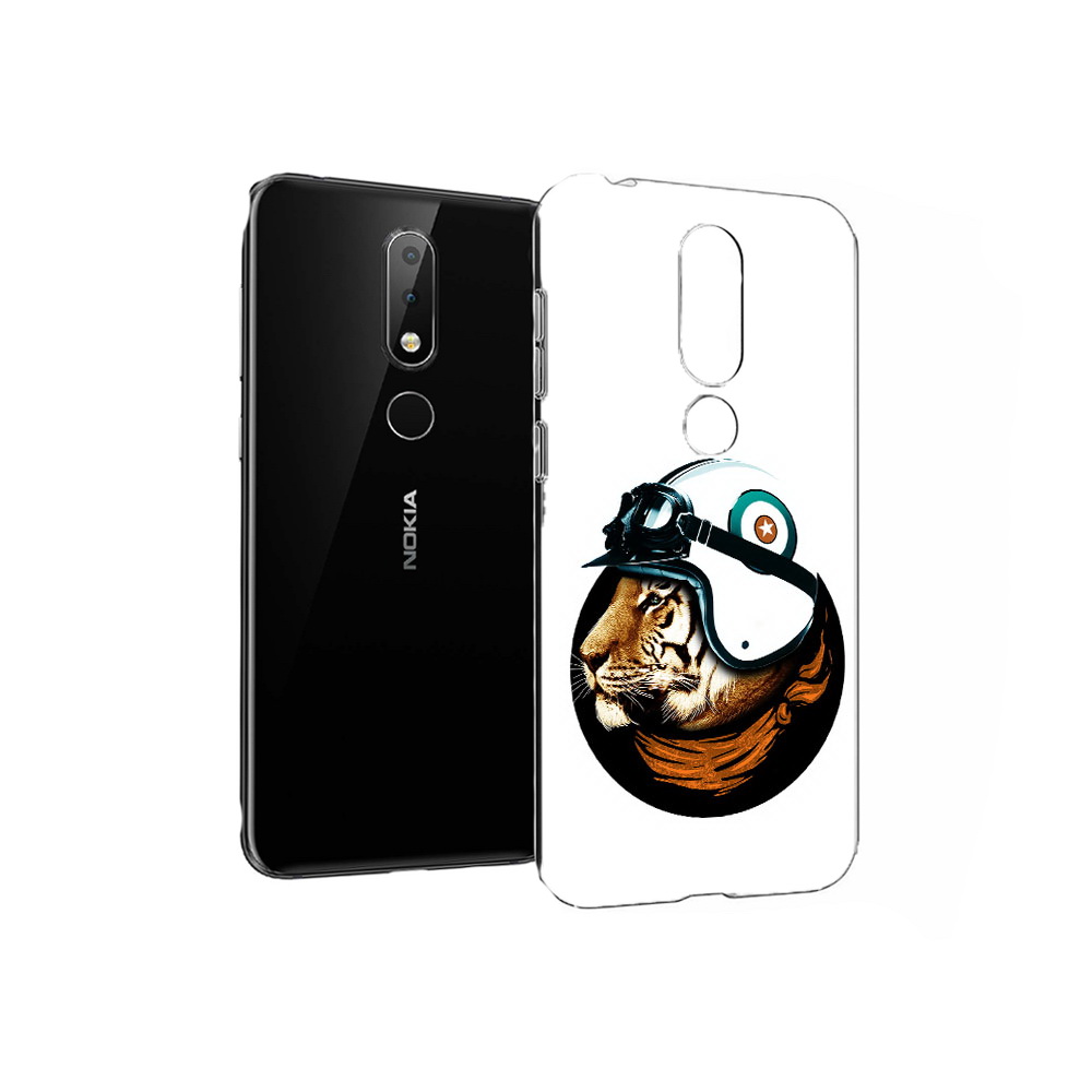 

Чехол MyPads Tocco для Nokia X6 Тигр в шлеме (PT115295.99.171), Прозрачный, Tocco