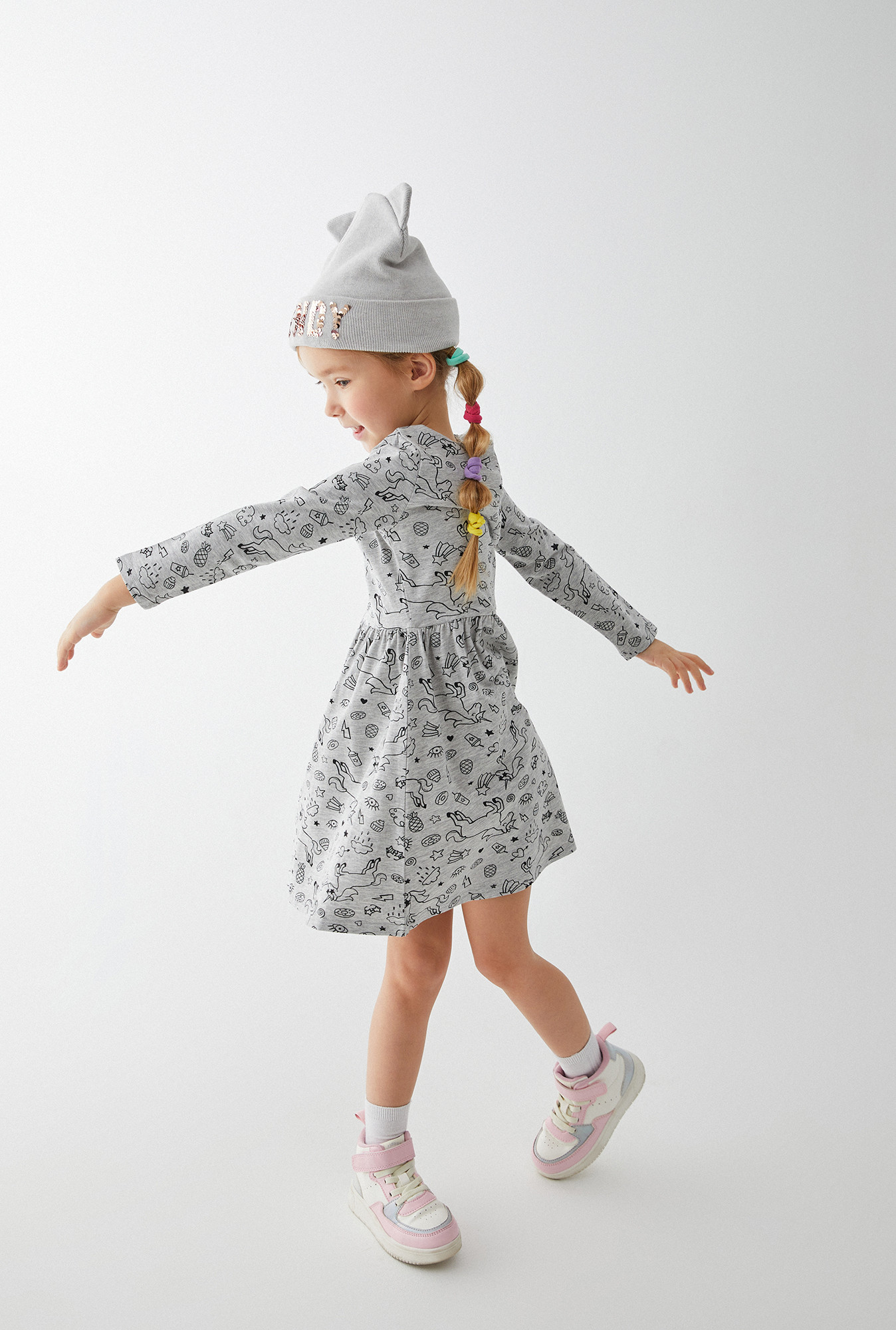 фото Платье для девочек размер 98, серый acoola