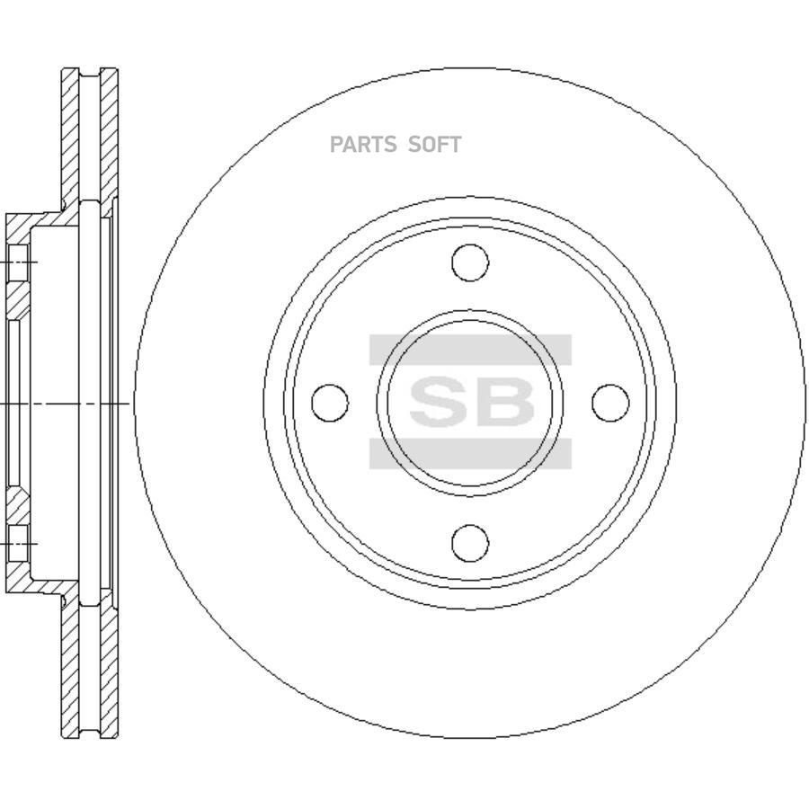 

SANGSIN BRAKE SD4431 Диск тормозной FORD FOCUS 98>05/FUSION 1.4/1.6 01> передний вентилиру