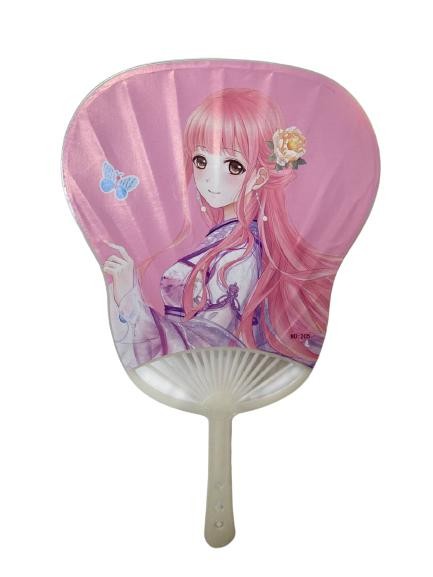 

Жёсткий пластиковый веер, 18х30 см Девочка с бабочкой