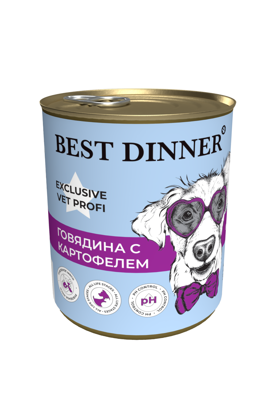 фото Влажный корм для собак best dinner exclusive urinary, говядина с картофелем, 12шт по 340г