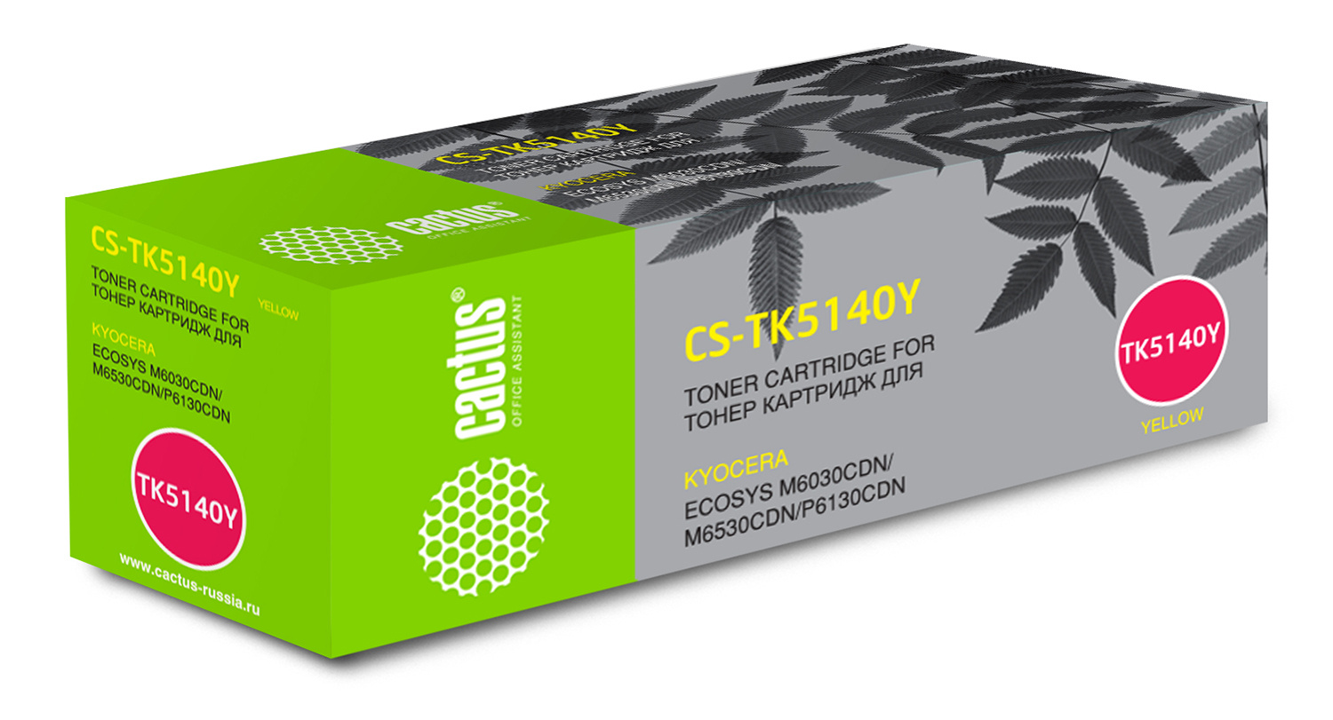 

Картридж CACTUS TK-5140 Yellow желтый, совместимый, TK-5140 Yellow