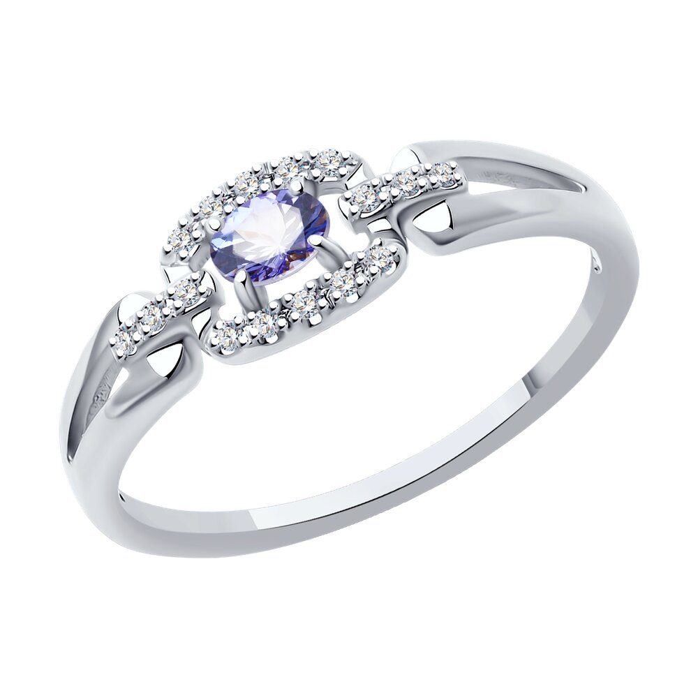 

Кольцо из белого золота с бриллиантом/танзанитом р. 18 SOKOLOV Diamonds 6014322-3, 6014322-3