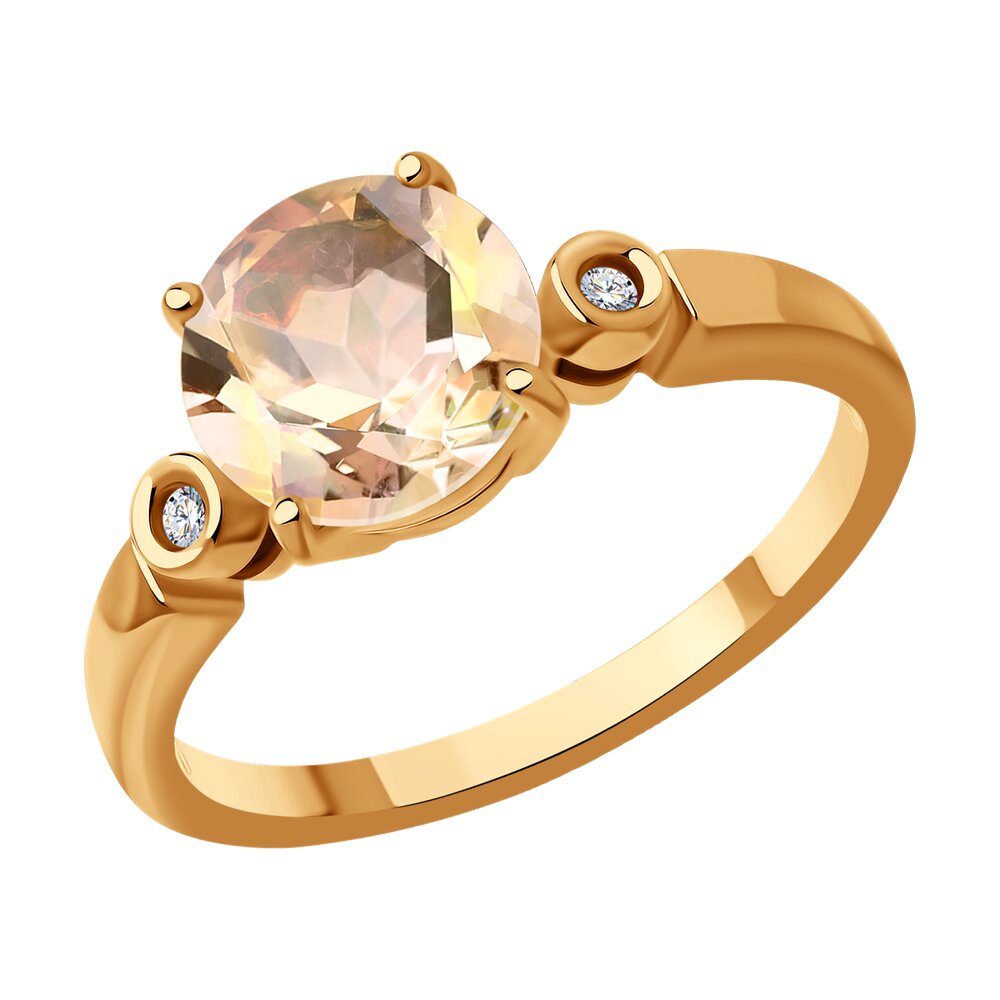 

Кольцо из золота р.  SOKOLOV Diamonds 6014300, бриллиант\морганит, 6014300