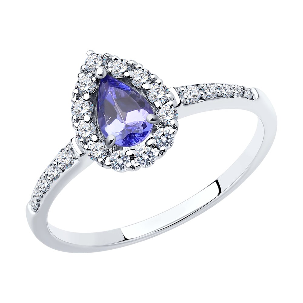 

Кольцо из золота р.  SOKOLOV Diamonds 6014229-3, бриллиант\танзанит, 6014229-3