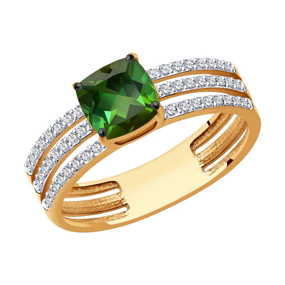 

Кольцо из золота р.  SOKOLOV Diamonds 6014214, бриллиант\турмалин, 6014214