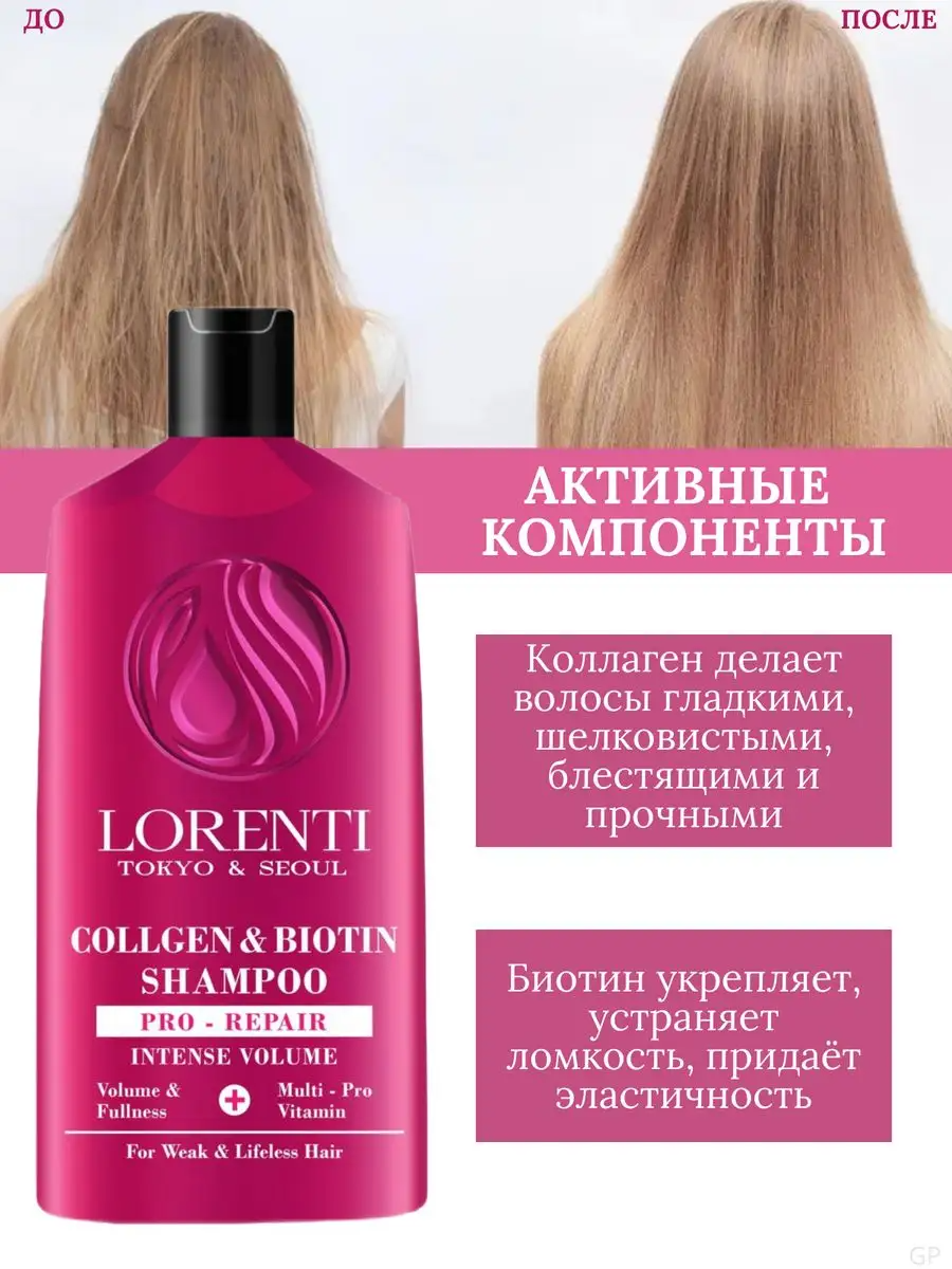 Шампунь для волос LORENTI Collagen Biotin 630 мл