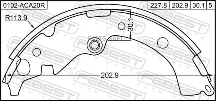 

Колодки барабанные toyota camry 30 2001-2006 0102-aca20r