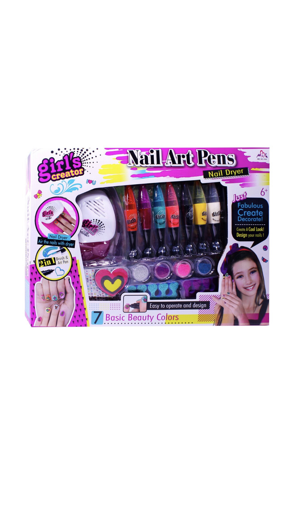 Маникюрный набор для девочек Emily Nail Art Pens с лампой 45646 набор алиса в стране чудес бальзам клубника 3 5 г лак для ногтей сказочный переполох 5 мл