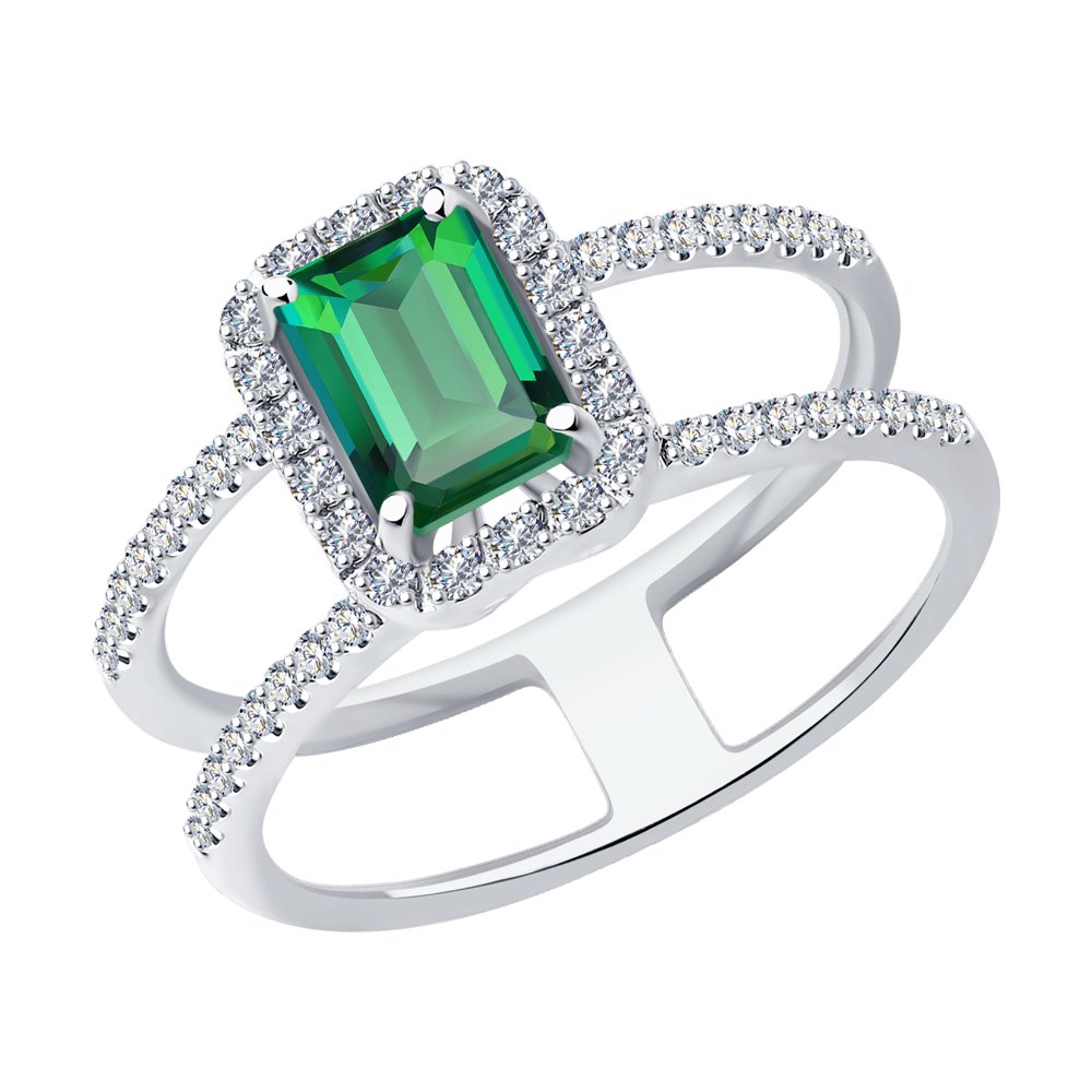 

Кольцо из белого золота с бриллиантом/турмалином р. 16 SOKOLOV Diamonds 6014190-3, 6014190-3