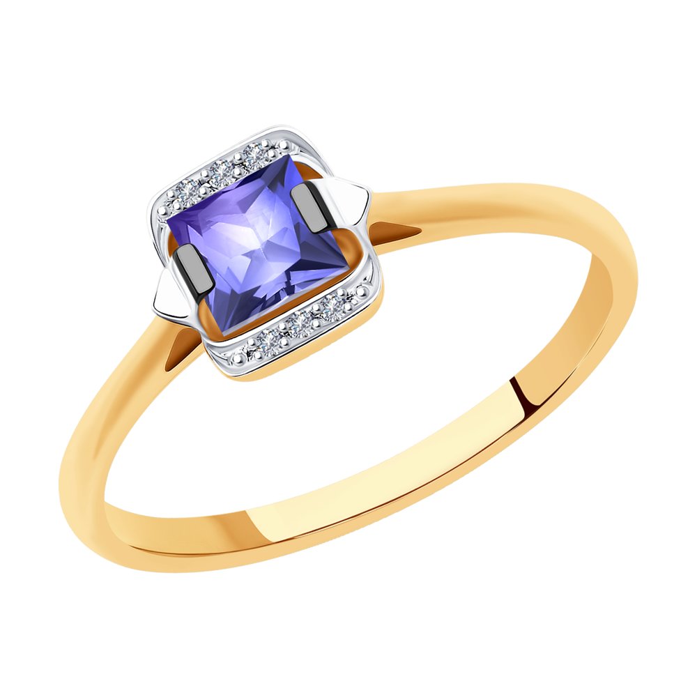 

Кольцо из золота р.  SOKOLOV Diamonds 6014152, бриллиант\танзанит, 6014152