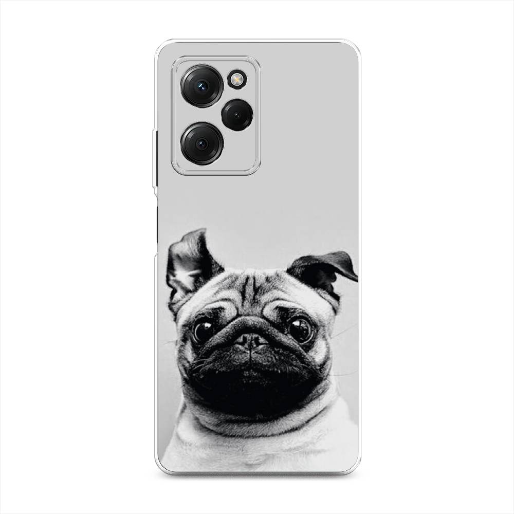 

Чехол Awog на Poco X5 Pro 5G "Ушастый мопс", Серый, 318050-1