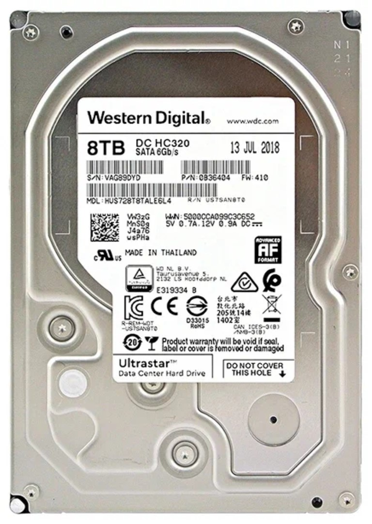 Wd ultrastar sata. WD wus721010ale6l4.