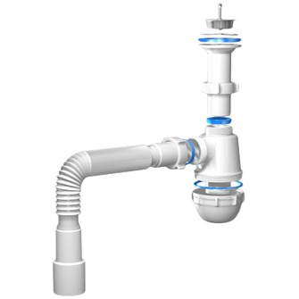 фото Сифон для раковины ани пласт 1 1/2"*40 с гибкой трубкой 40 х 40/50 (a0515)