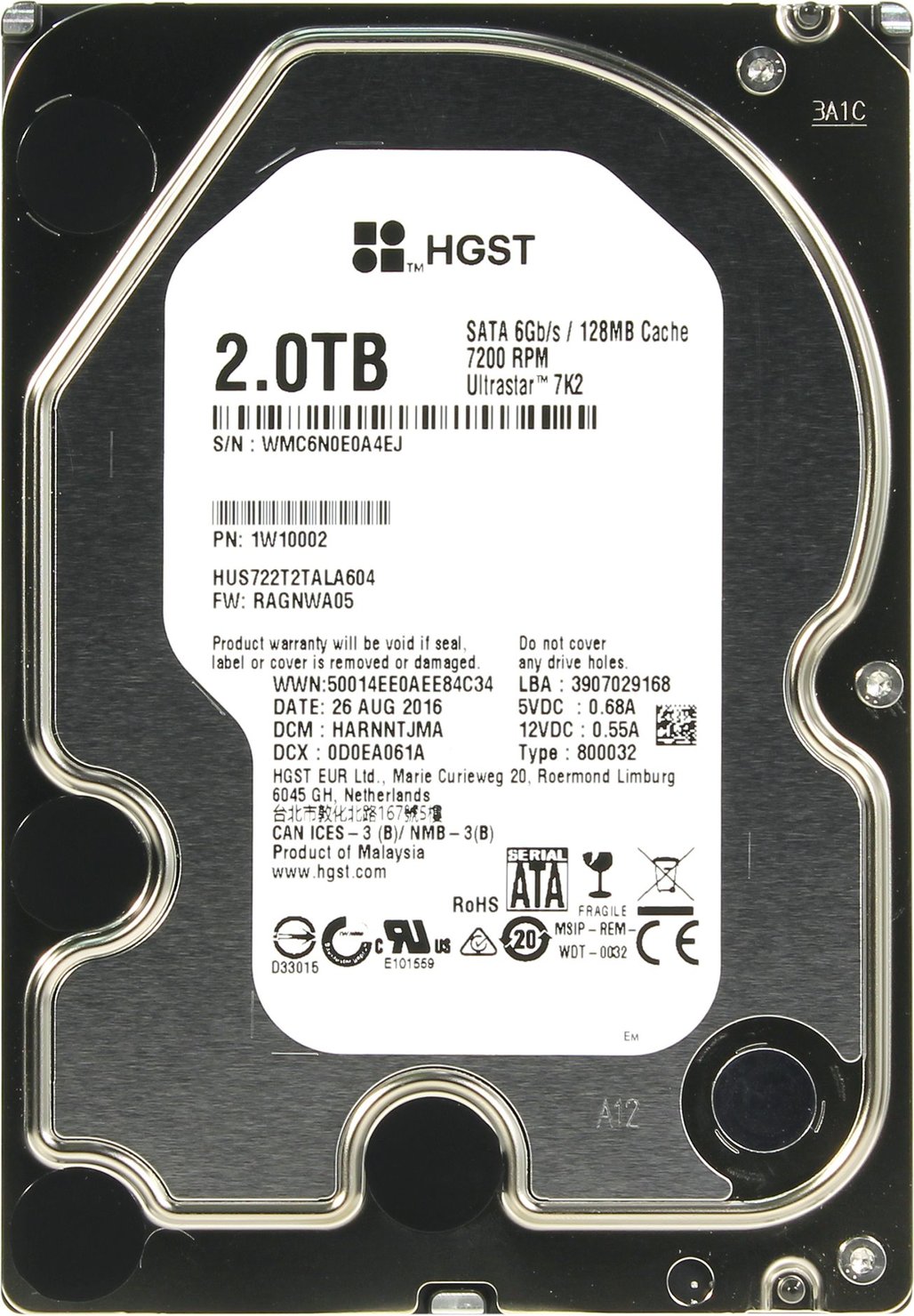 Hitachi Жесткий диск Hitachi (HGST) Hitachi Ultrastar HUS722T2TALA604