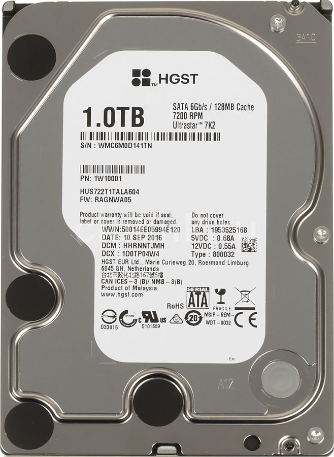 Hitachi Жесткий диск Hitachi (HGST) Hitachi Ultrastar HUS722T1TALA604