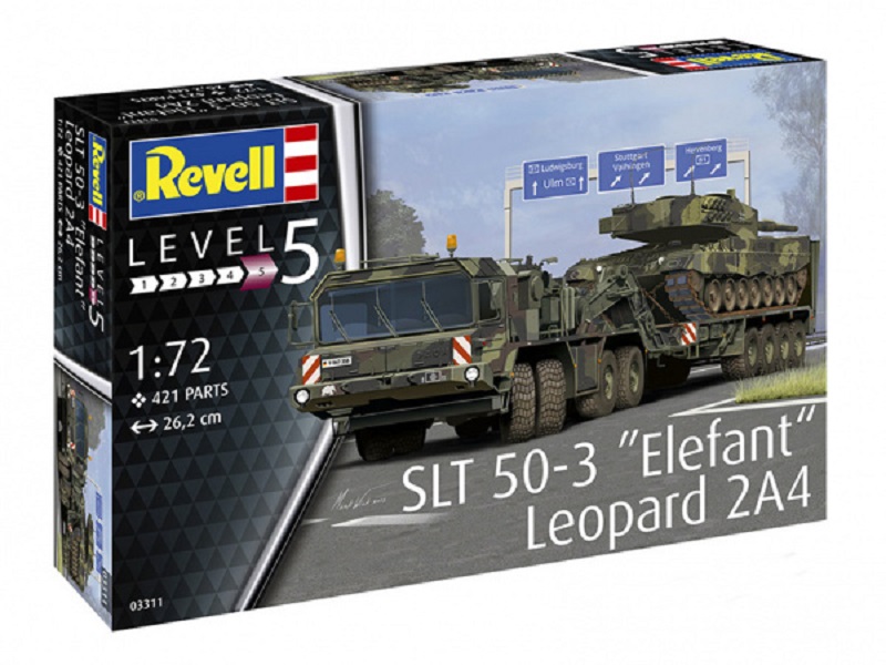 

03311RE Немецкий тяжелый танковый транспортер SLT 50-3 Elefant Leopard 2A4