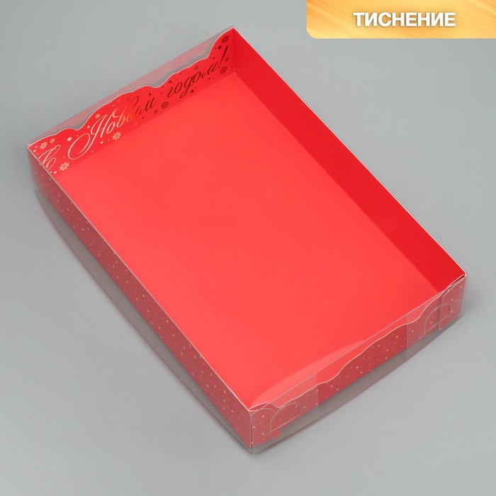 

Коробка для макарун Дарите Счастье С Новым годом! 17 x 12 x 3 см 5 шт, Красный