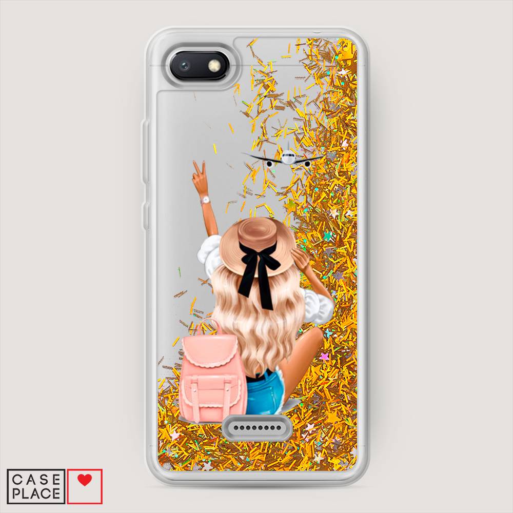 

Жидкий чехол с блестками "Автостопом самолетом" на Xiaomi Redmi 6A, 34190-1