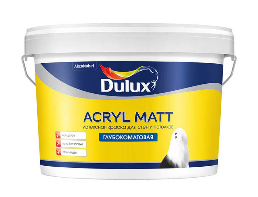 фото Краска dulux acryl matt, база bw, 2,25 л