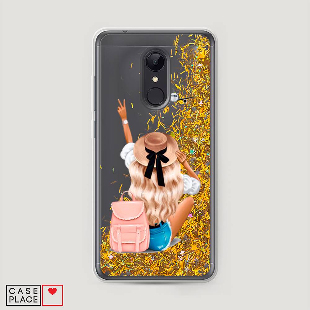 

Жидкий чехол с блестками "Автостопом самолетом" на Xiaomi Redmi 5, 33090-1
