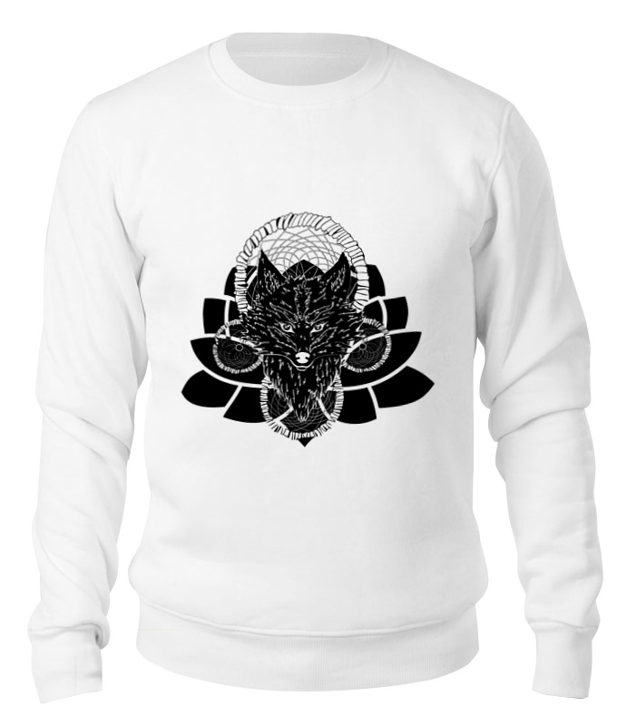 

Свитшот унисекс Printio Ловец снов с лисой. белый L, Ловец снов с лисой.