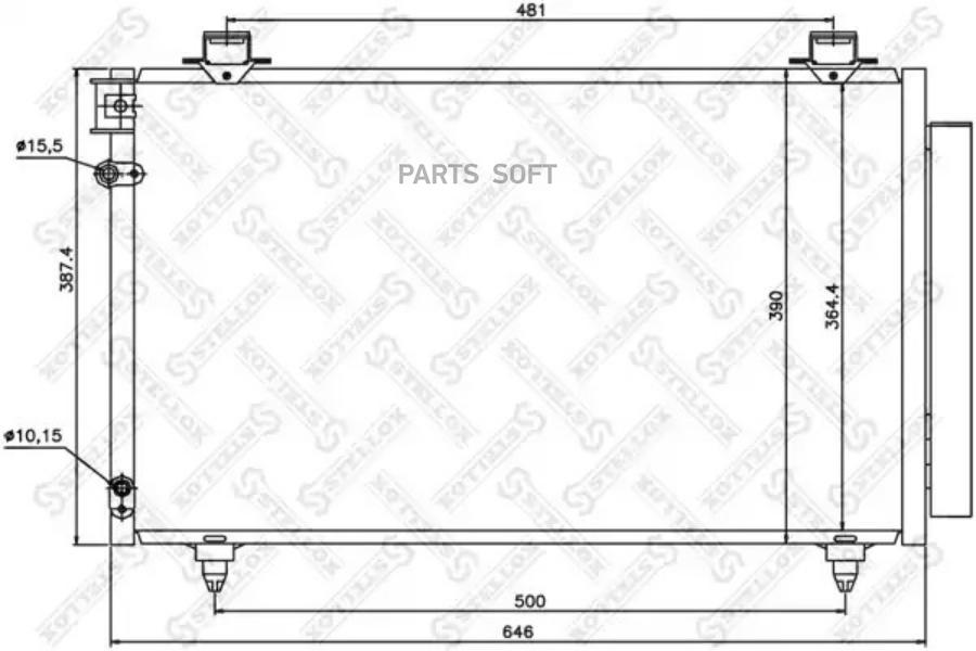 

STELLOX 1045571SX 10-45571-SX_радиатор кондиционера!\ Toyota Corolla Verso 1.6-2.2D-4D 04>