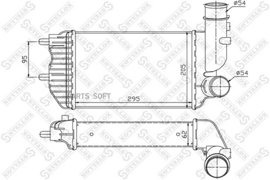 

STELLOX 1040080SX 10-40080-SX_интеркулер!\ Fiat Ducato, Peugeot Boxer 1.9TD-2.8HDi 94>
