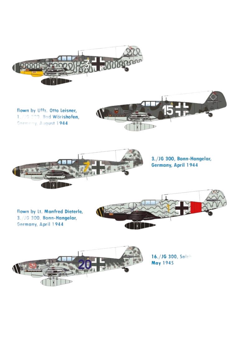 

D48050 Eduard 1/48 Декаль WILDE SAU Bf 109G-6 JG 300, Цветной, D48050