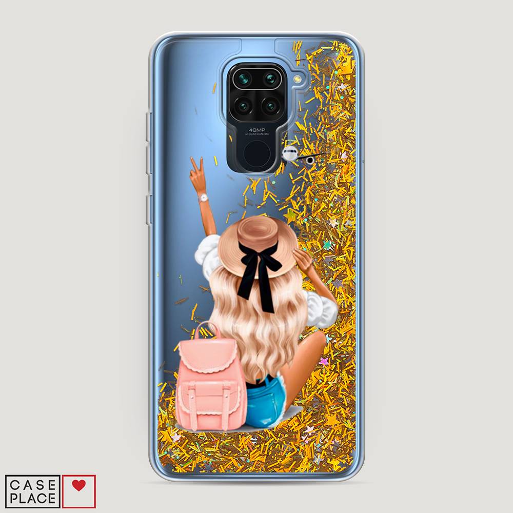 

Жидкий чехол с блестками "Автостопом самолетом" на Xiaomi Redmi 10X 4G, 38290-1