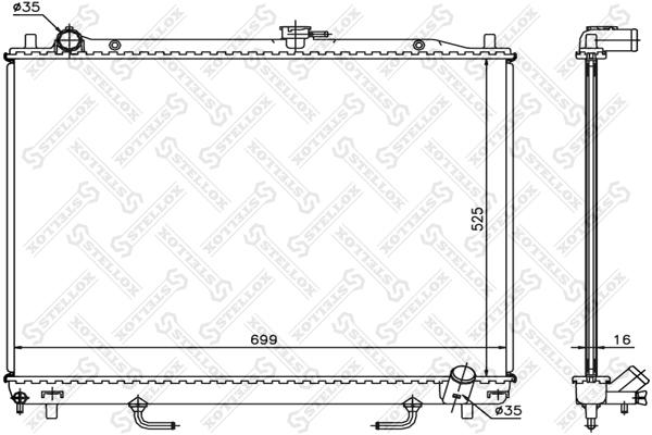 

STELLOX 1026693SX 10-26693-SX_радиатор системы охлаждения!АКПП\Mitsubishi Pajero IV 3.2DiD