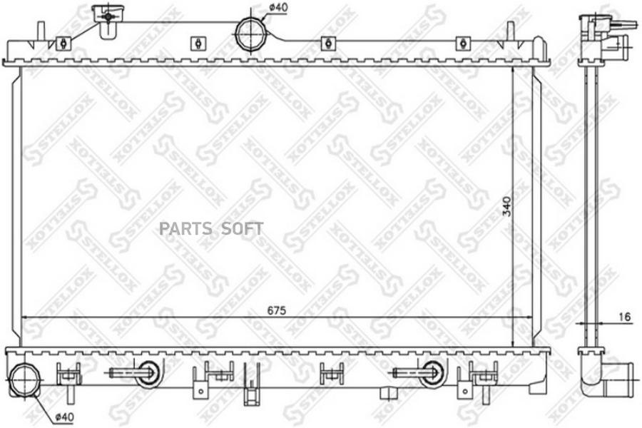 STELLOX 1026649SX 10-26649-SX_радиатор системы охлаждения! АКПП\ Subaru Legacy 2.0-2.5i 09