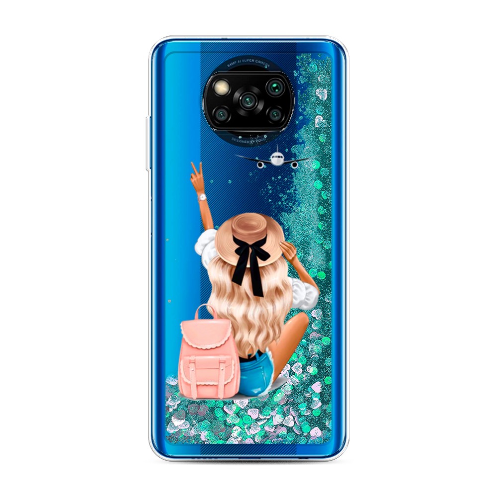 

Жидкий чехол с блестками "Автостопом самолетом" на Xiaomi Poco X3 NFC, 39295-1