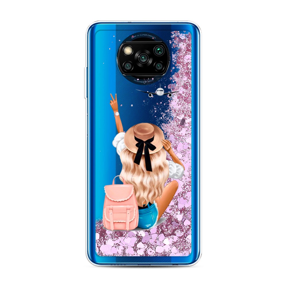 

Жидкий чехол с блестками "Автостопом самолетом" на Xiaomi Poco X3 NFC, 39294-1