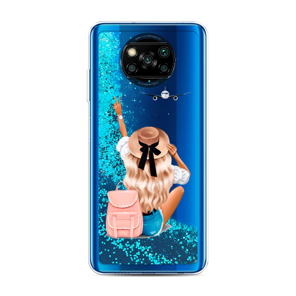 

Жидкий чехол с блестками "Автостопом самолетом" на Xiaomi Poco X3 NFC, 39293-1