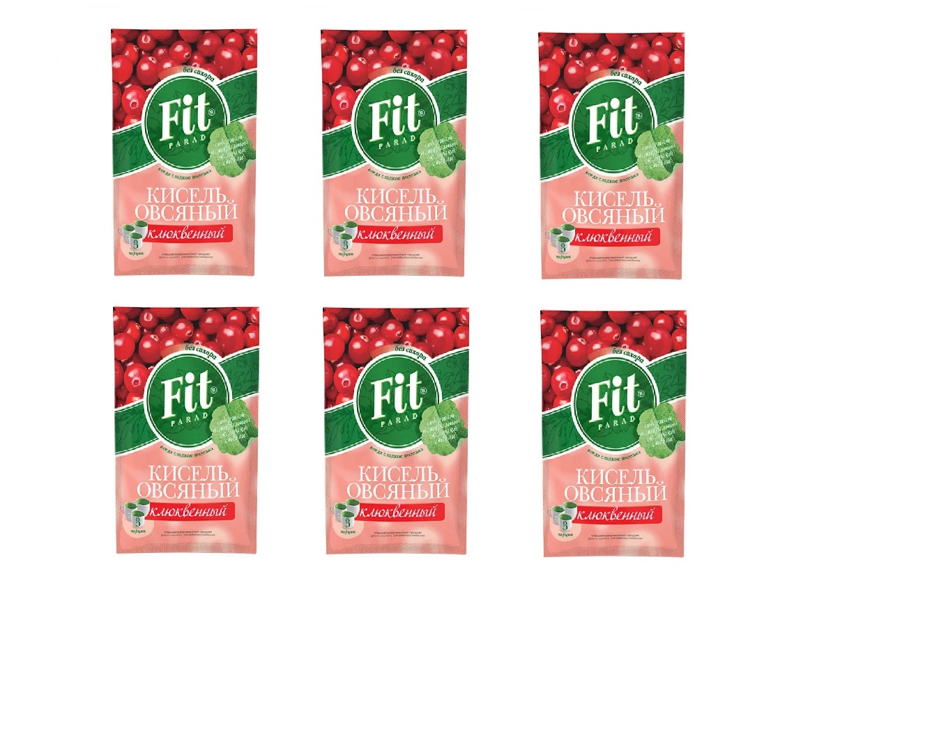 Кисель Fit Parad овсяный Клюквенный, 50 г х 6 шт