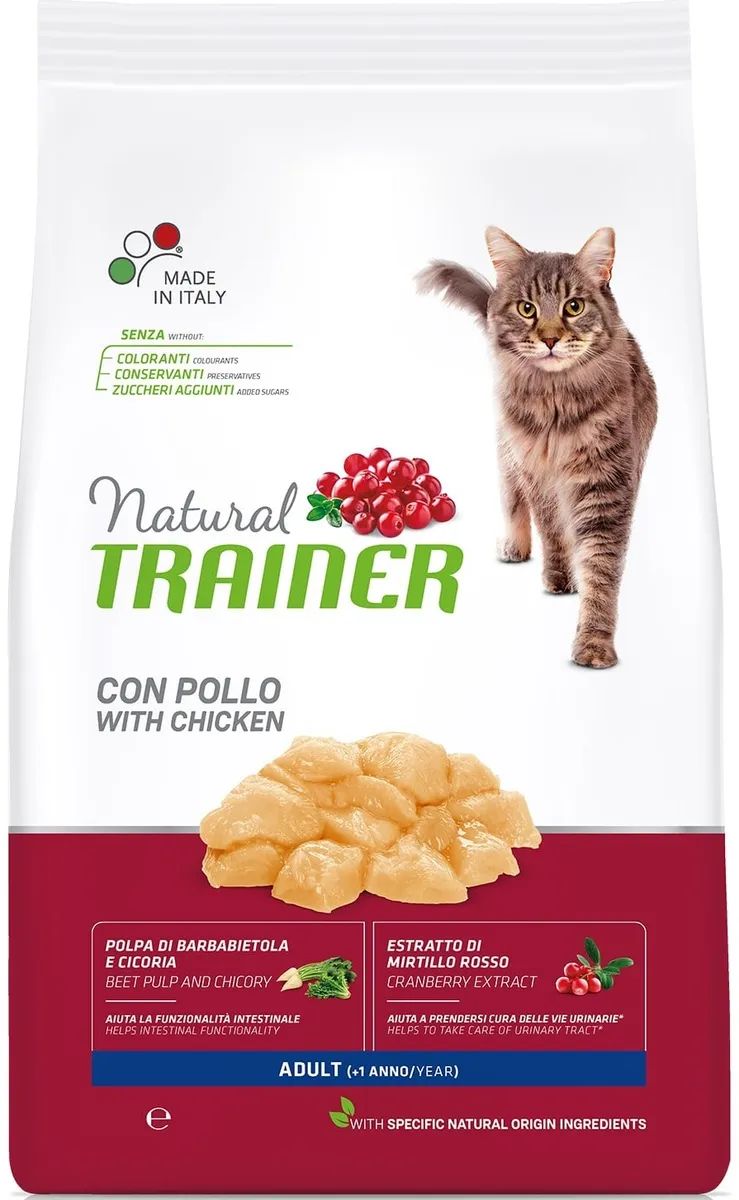 

Сухой корм для кошек TRAINER Adult, курица, 3кг, Natural Adult для взрослых кошек со свежим мясом курицы