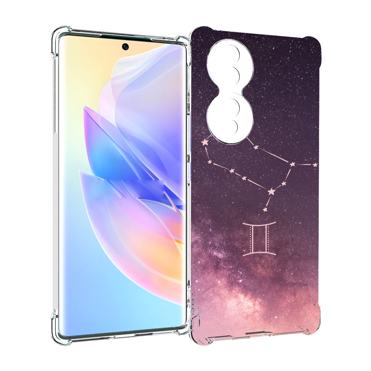 

Чехол MyPads знак зодиака близнецы 5 для Honor 70, Прозрачный, Tocco