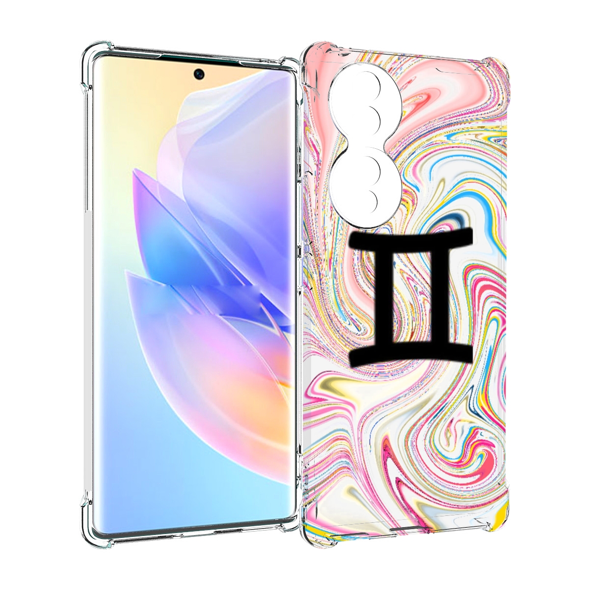 

Чехол MyPads знак зодиака близнецы 2 для Honor 70, Прозрачный, Tocco