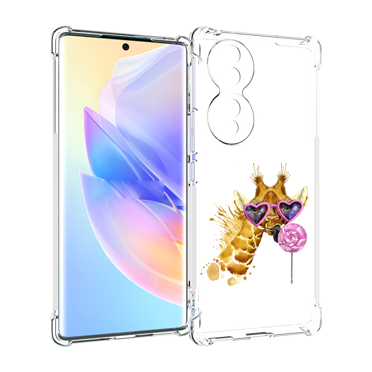

Чехол MyPads акварельный жираф для Honor 70, Прозрачный, Tocco