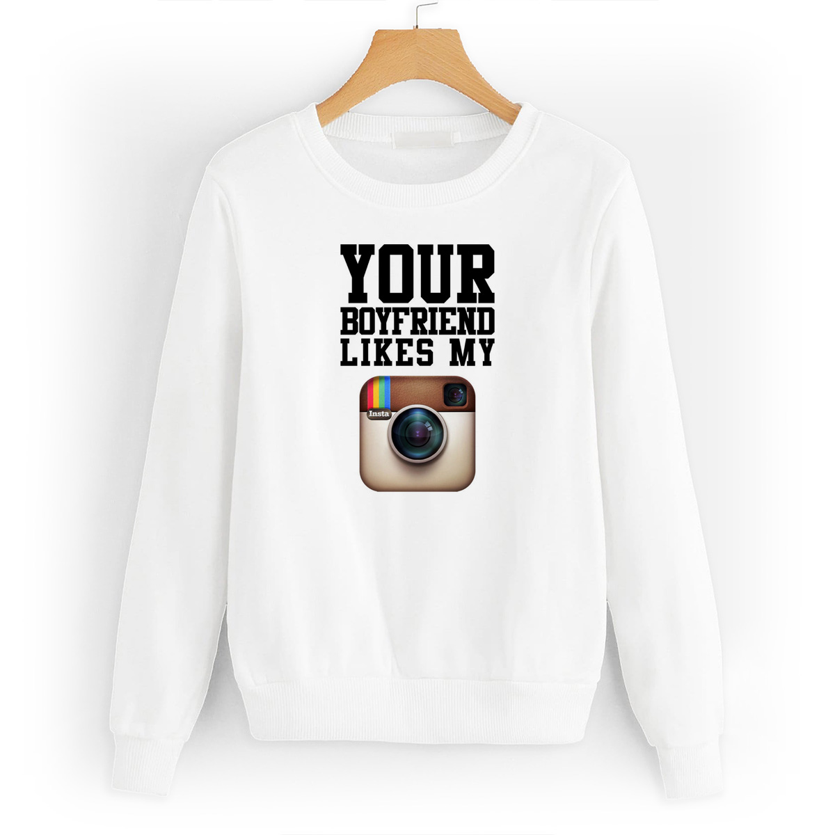 

Свитшот белый CoolPodarok Your boyfriend likes my instagram, 50W01581