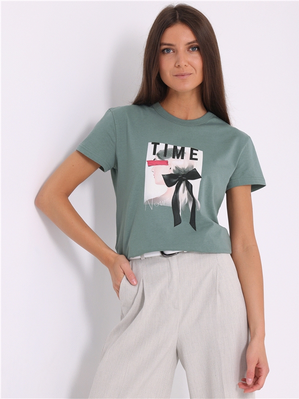 

Футболка женская Апрель ф269001010Р2 зеленая 96/164, Зеленый, ф269001010Р2