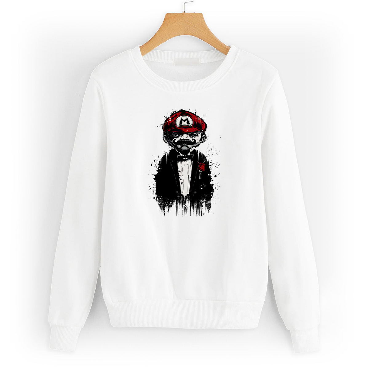 

Свитшот белый CoolPodarok Марио во фраке, 4W015901