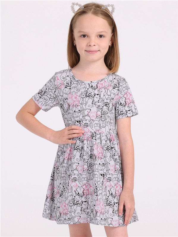 Платье детское Апрель 1ДПК3998001н, серый, размер 110