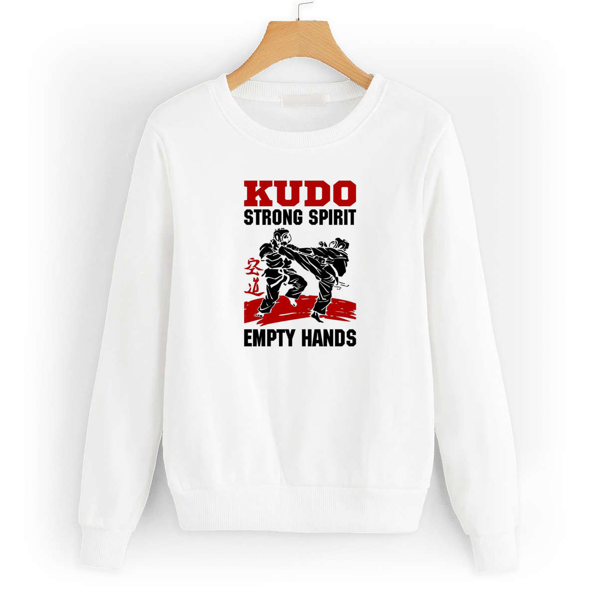 

Свитшот белый CoolPodarok Kudo strong spirit empty hands, W0113447