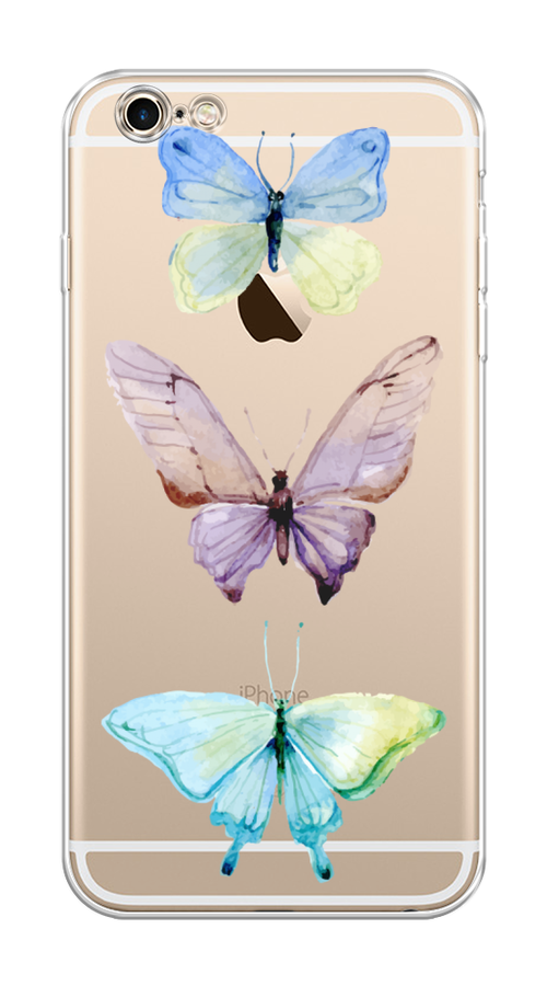 

Чехол на Apple iPhone 6 Plus/6S Plus "Акварельные бабочки", Бирюзовый;розовый, 10550-1