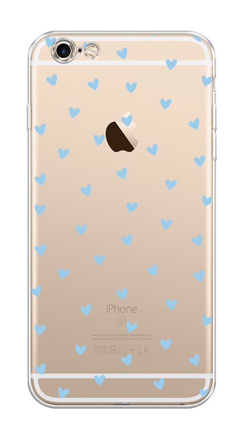

Чехол на Apple iPhone 6 Plus/6S Plus "Голубые сердечки паттерн", Голубой;прозрачный, 10550-1