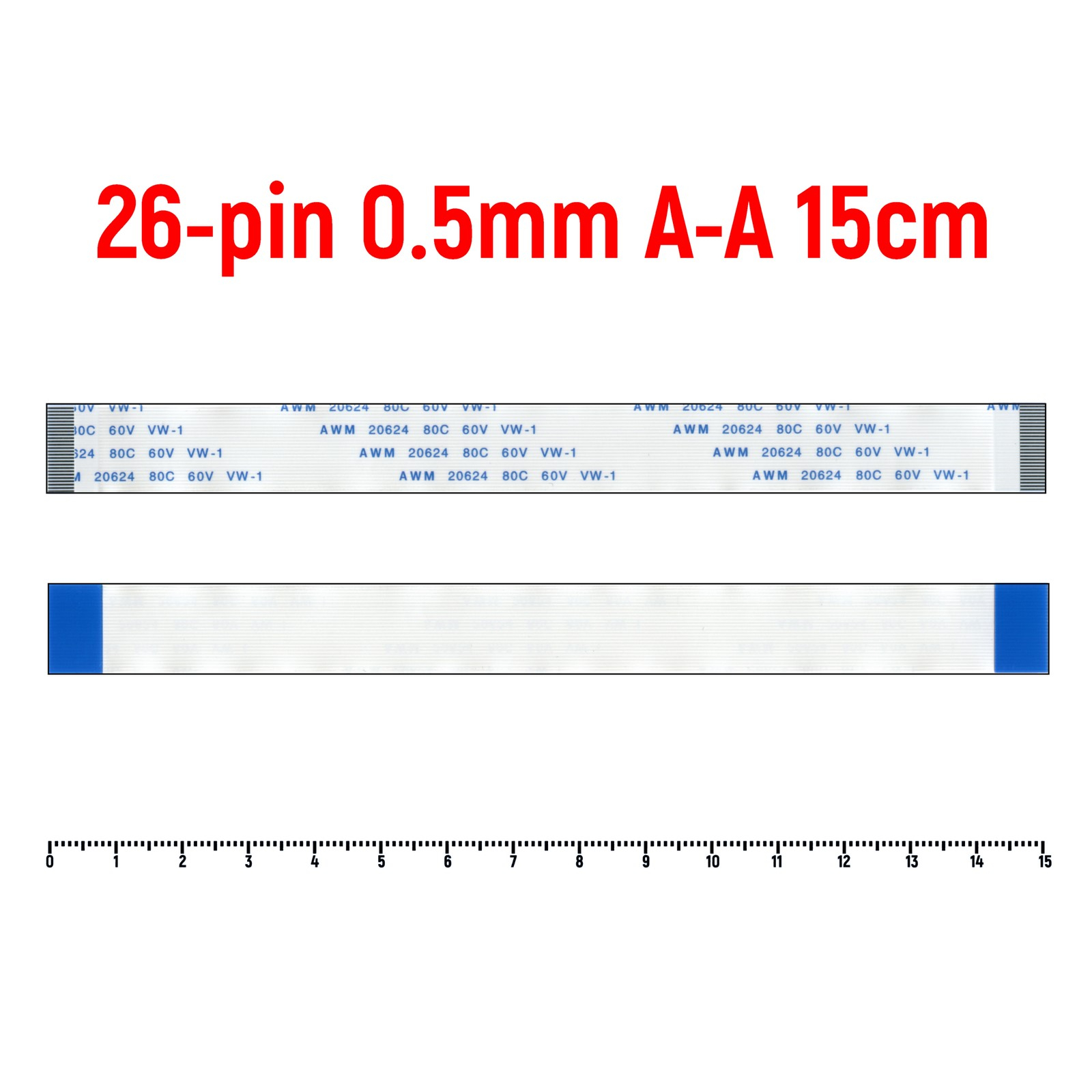 

Шлейф FFC 26-pin Шаг 0.5mm Длина 15cm Прямой